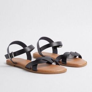 Torrid Wide Width Black Braided Strap Sandals